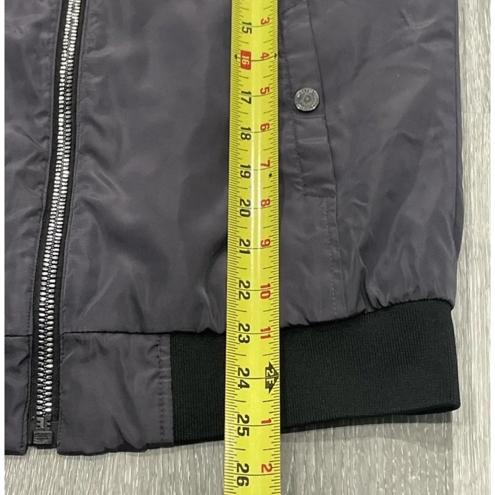 Michael Michael Kors Woman's Bomber Jacket Wind‎ Gray Black Size S